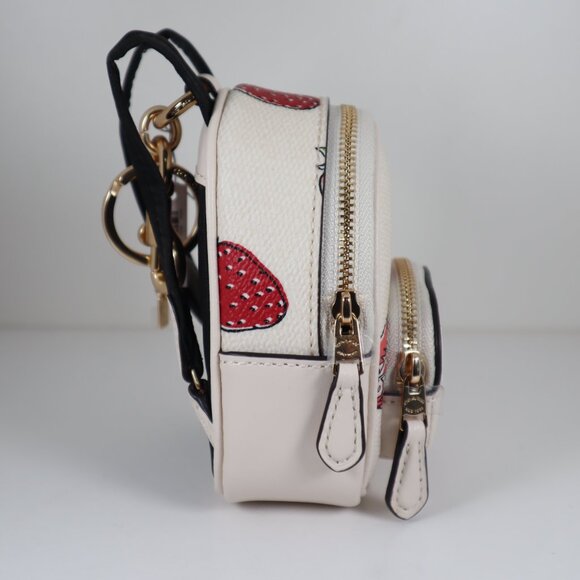Coach Mini Court Backpack Bag Charm with Strawberry Print CAO93 NWT - Picture 6 of 8